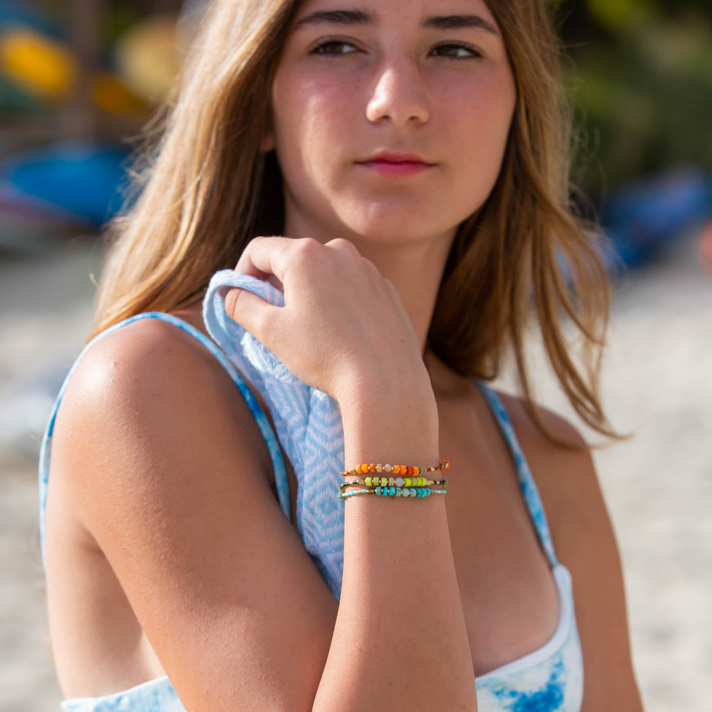 Natural Stone Beaded Bracelet