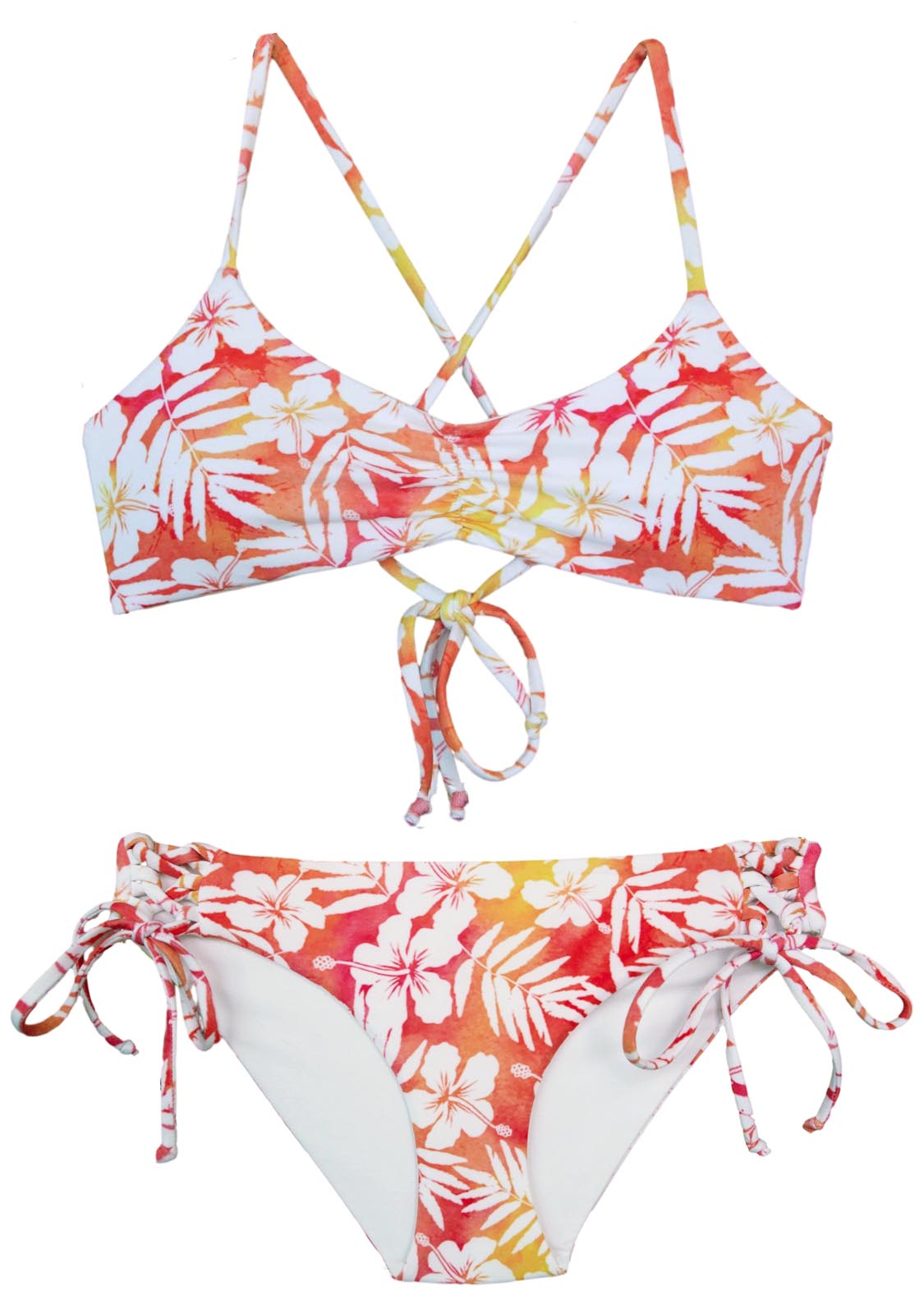 LEILANI ~ Reversible 2-Piece Bikini Bralette Top + Side Ties Bottoms