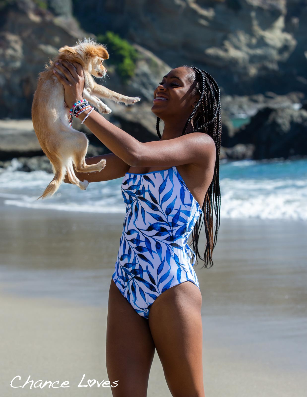 Beach fashion One Piece swimsuit bestseller with reversible blue white black coral design