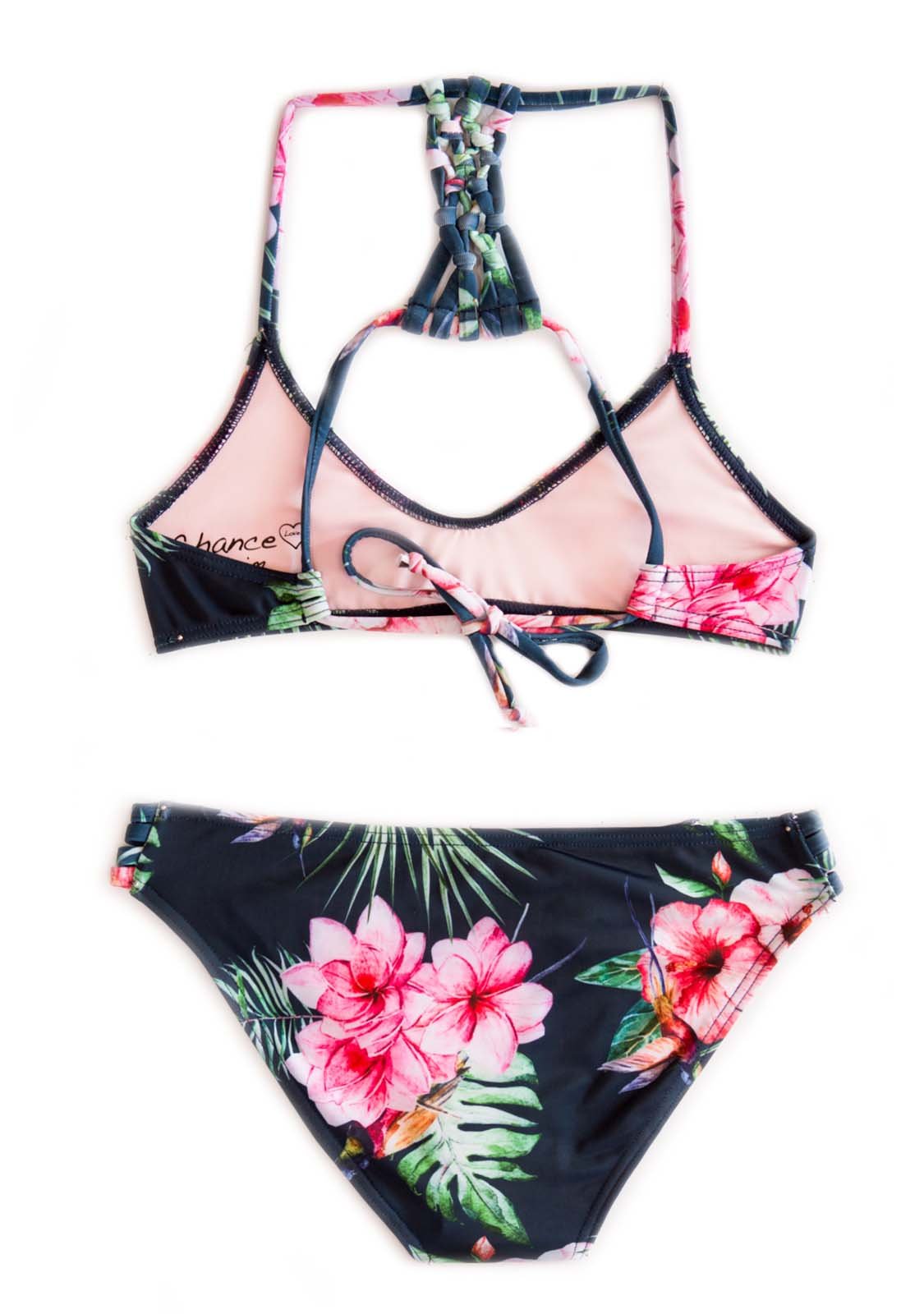 Tropical Bay - TWO PIECE Tween Girls FLORAL Bikini SET Youth 10 2 Piece Bikini Set Chance Loves Swim