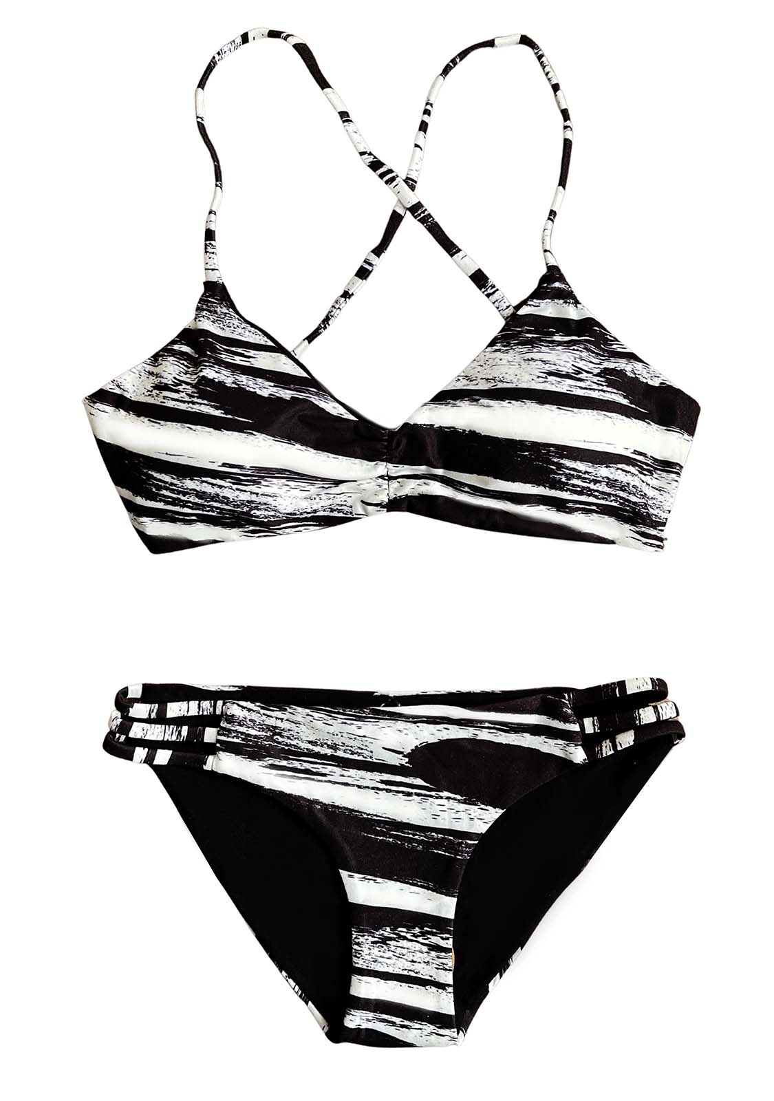 DRIFTWOOD - REVERSIBLE 2-Piece Girls Bikini SET Black+White