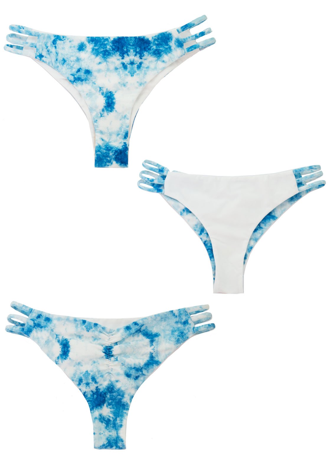 CLOUD 9 Tye Dye Reversible Tri-Band CHEEKY BOTTOMS Cheeky Bottoms Chance Loves XS Blue/White
