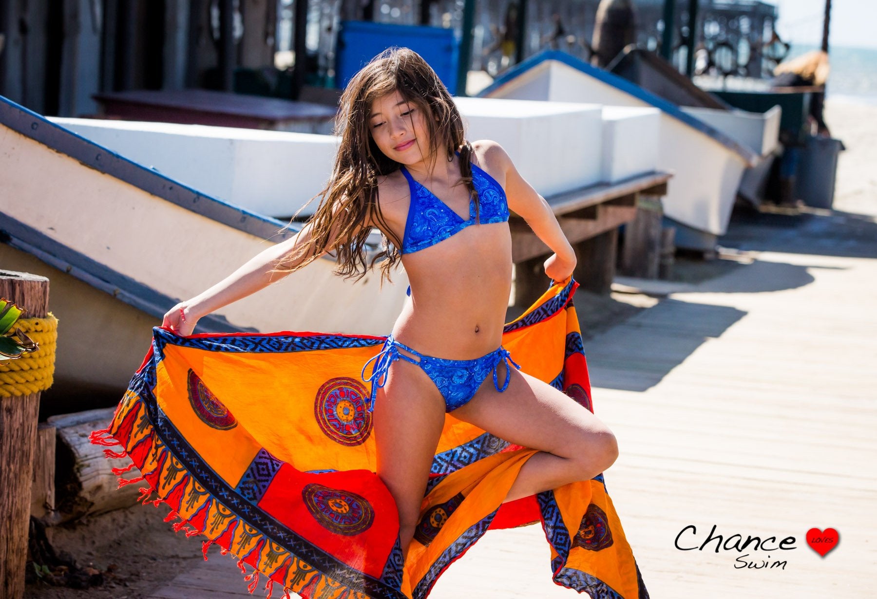 Dancing on the sand in the Coastal Paradise Bikini - Chance Loves Swimwear