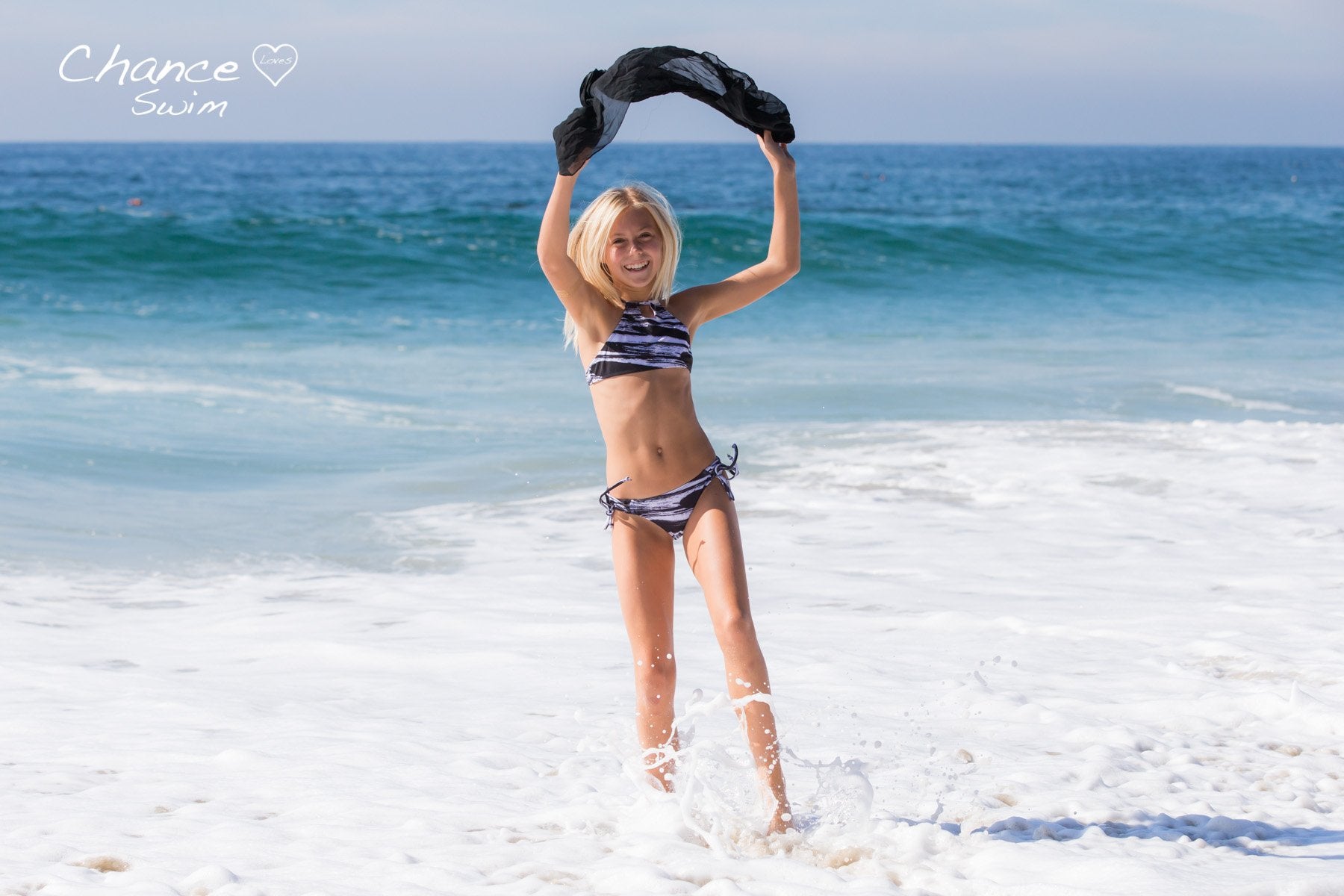 DRIFTWOOD - 2 PIECE Girls BIKINI SET w/Halter Top REVERSIBLE TWO PIECE w/Halter Top Chance Loves