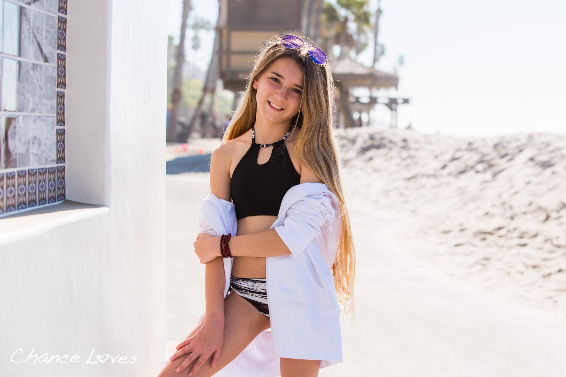 DRIFTWOOD - 2 PIECE Girls BIKINI SET w/Halter Top REVERSIBLE TWO PIECE w/Halter Top Chance Loves