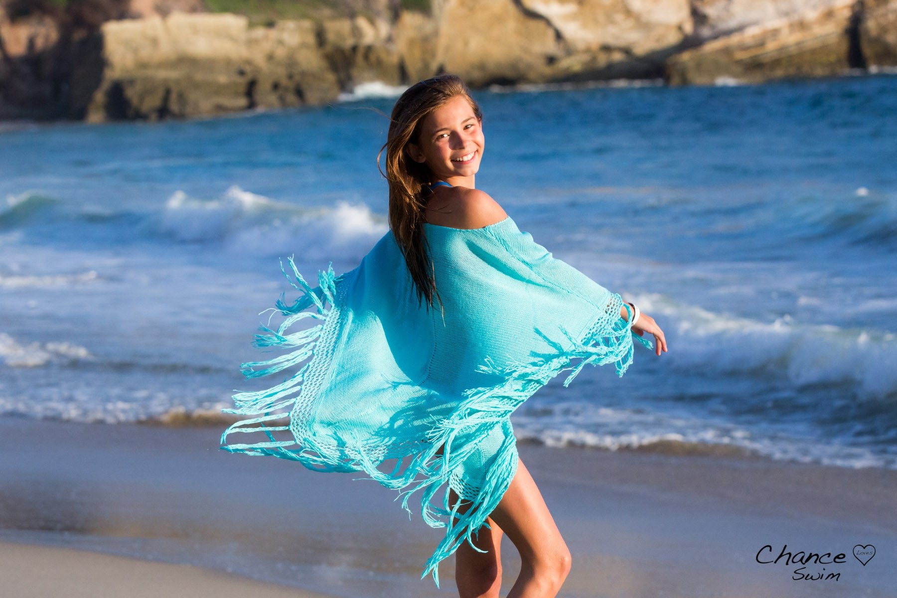 Laguna Poncho - Blue - Chance Loves Swimwear
