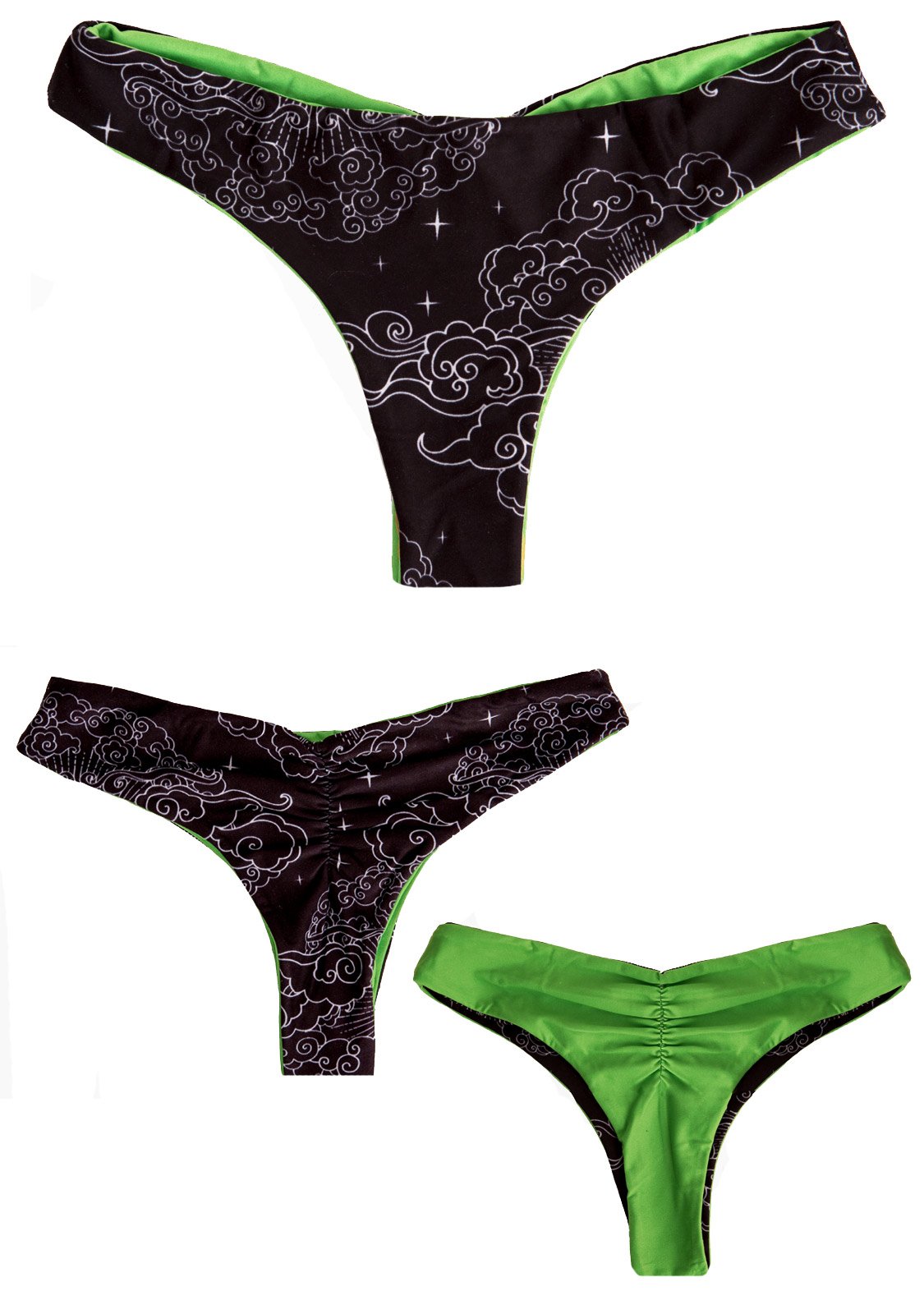 LUNA - Reversible Black CHEEKY BOTTOMS Cheeky Bottoms Chance Loves XS