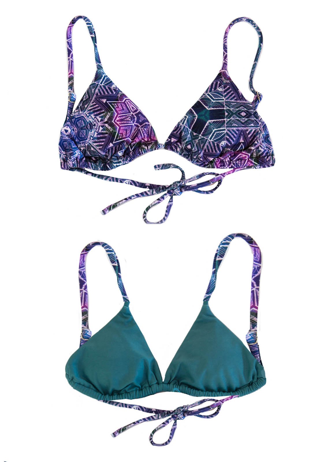 PURPLE HAZE - Reversible TRIANGLE BIKINI TOP Bikini Triangle Top Chance Loves Swim XS