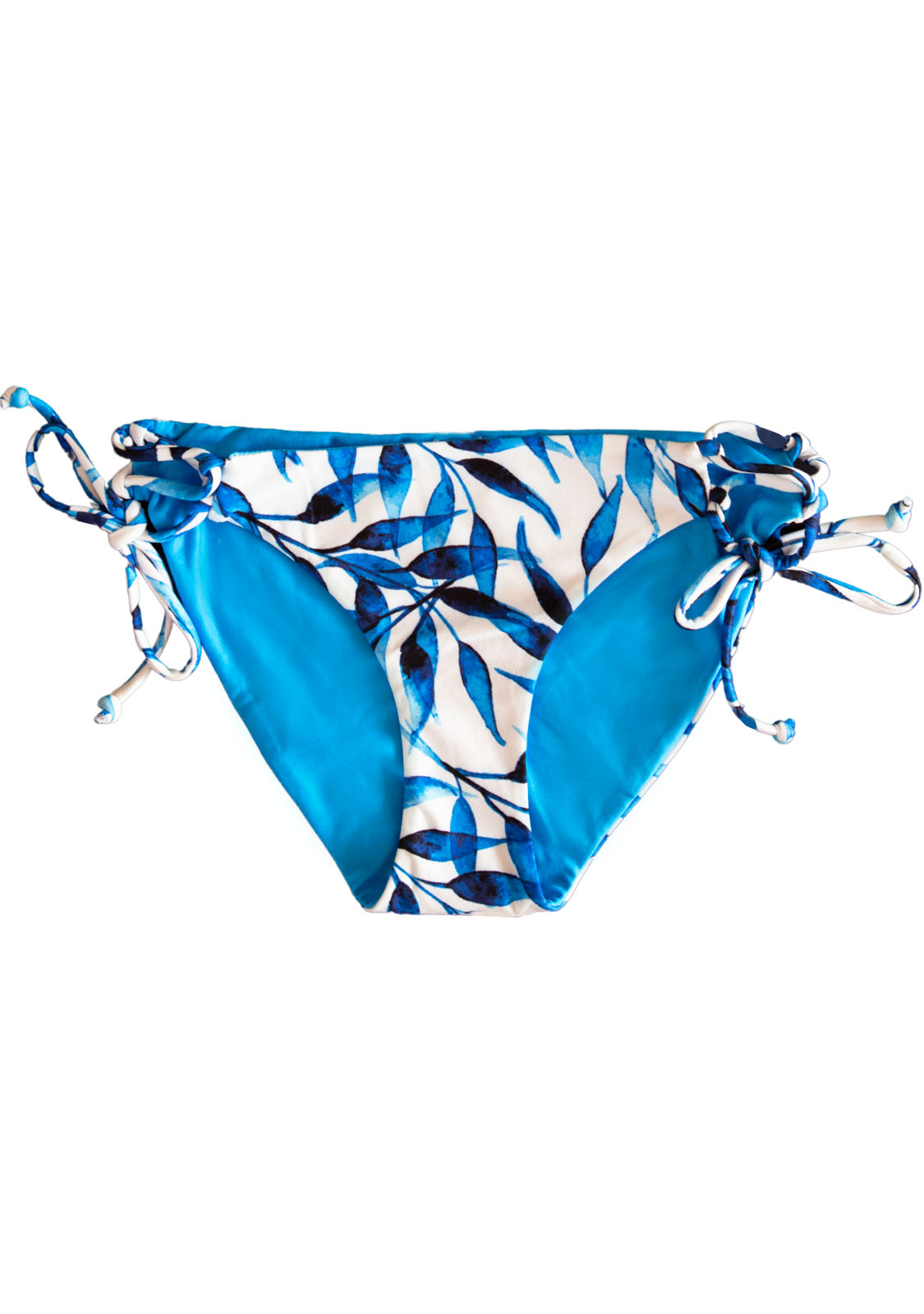 bestseller blue white swimwear bottoms with reversible design and floral pattern full coverage active fit with adjustable ties by Chance Loves Swimwear
