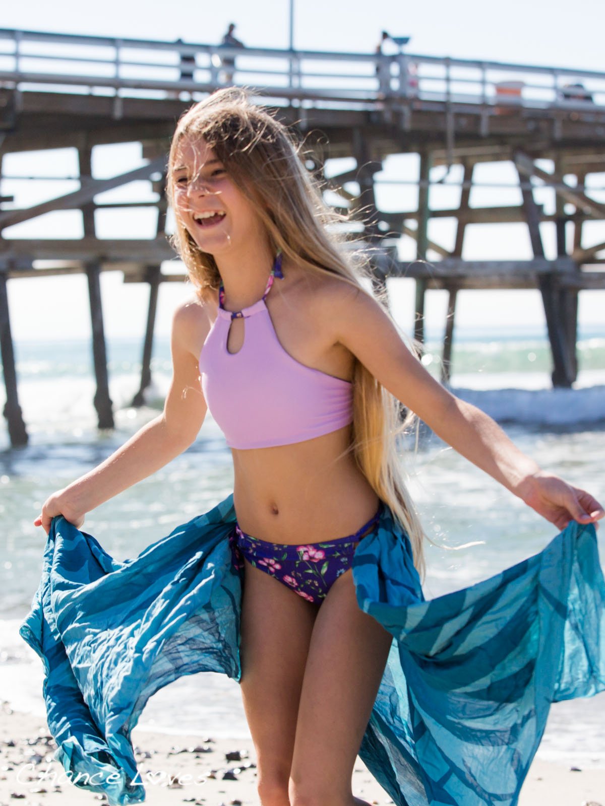 VIOLETTA Bikini - 2 Piece SET for Girls w/HALTER Top 2 Piece Bikini Set with Halter Top Chance Loves