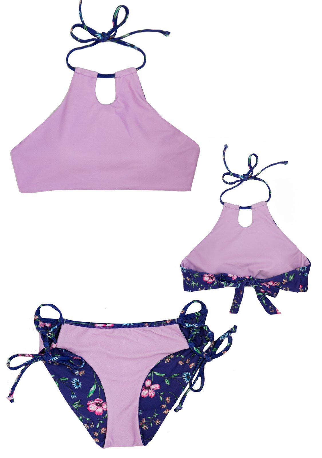 VIOLETTA Bikini - 2 Piece SET for Girls w/HALTER Top 2 Piece Bikini Set with Halter Top Chance Loves