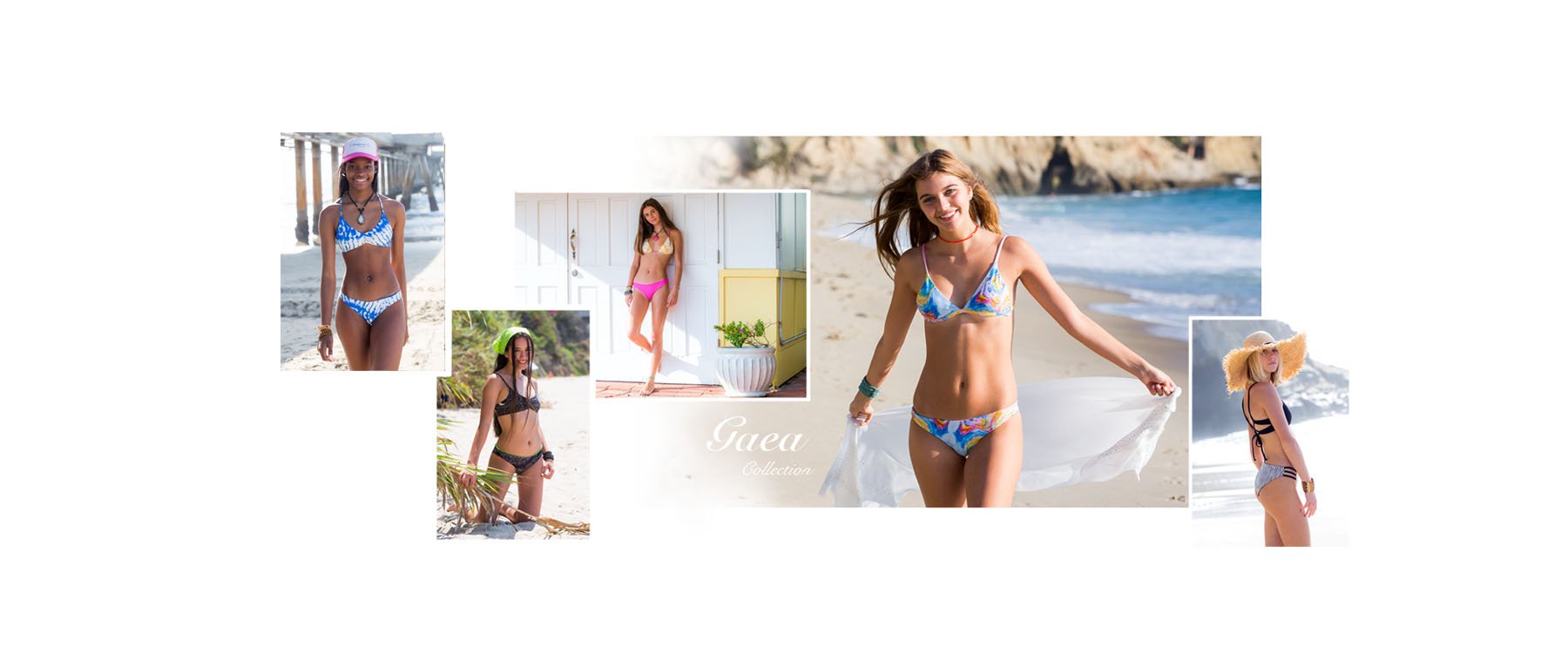 Colorful Blue Pink Yellow Black and Green REVERSIBlE Swimsuits from the new GAEA Collection Eco Swim Brand 