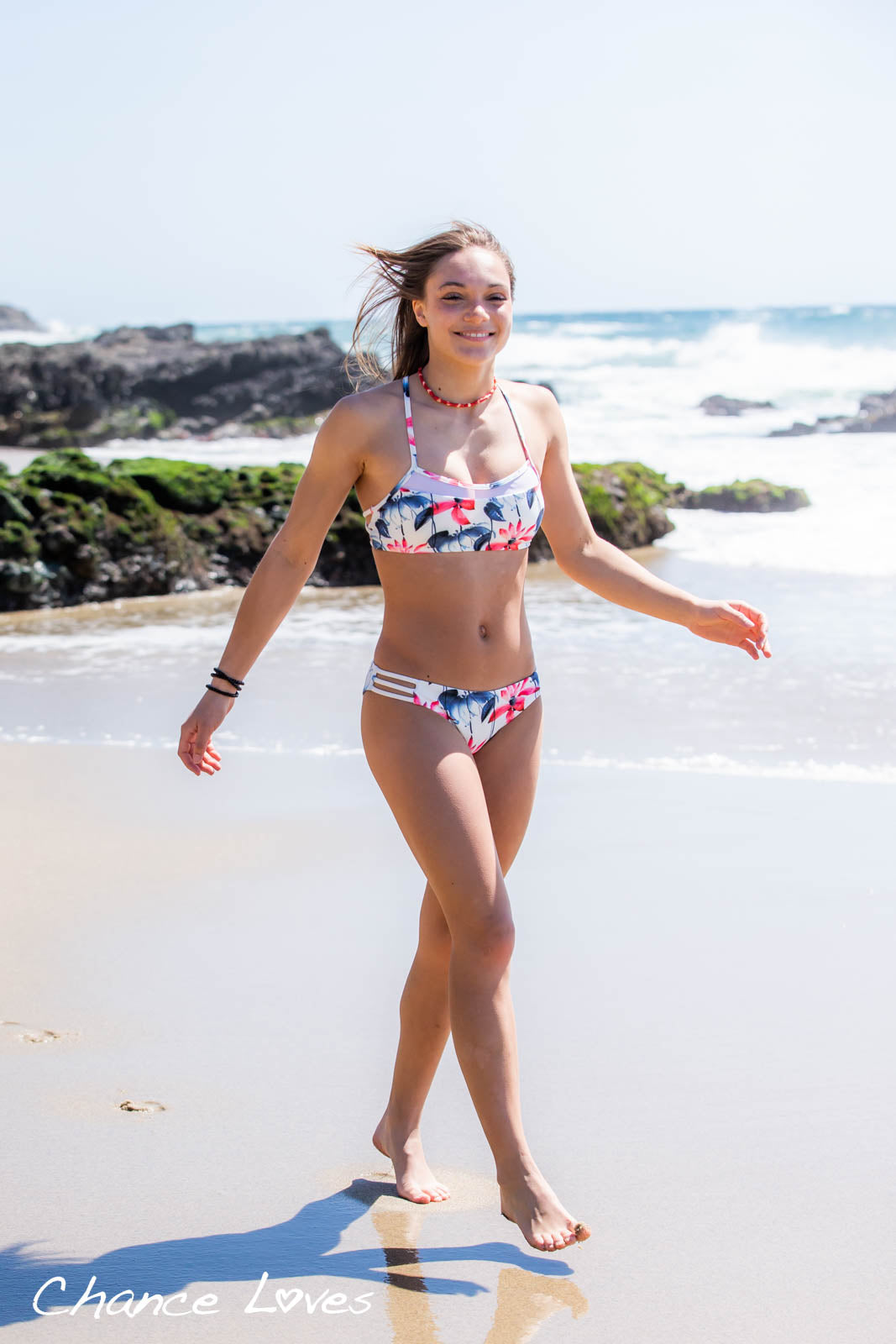 Chance Loves | Tween and Teen Red Blue 2-Piece Bikini Swimsuit