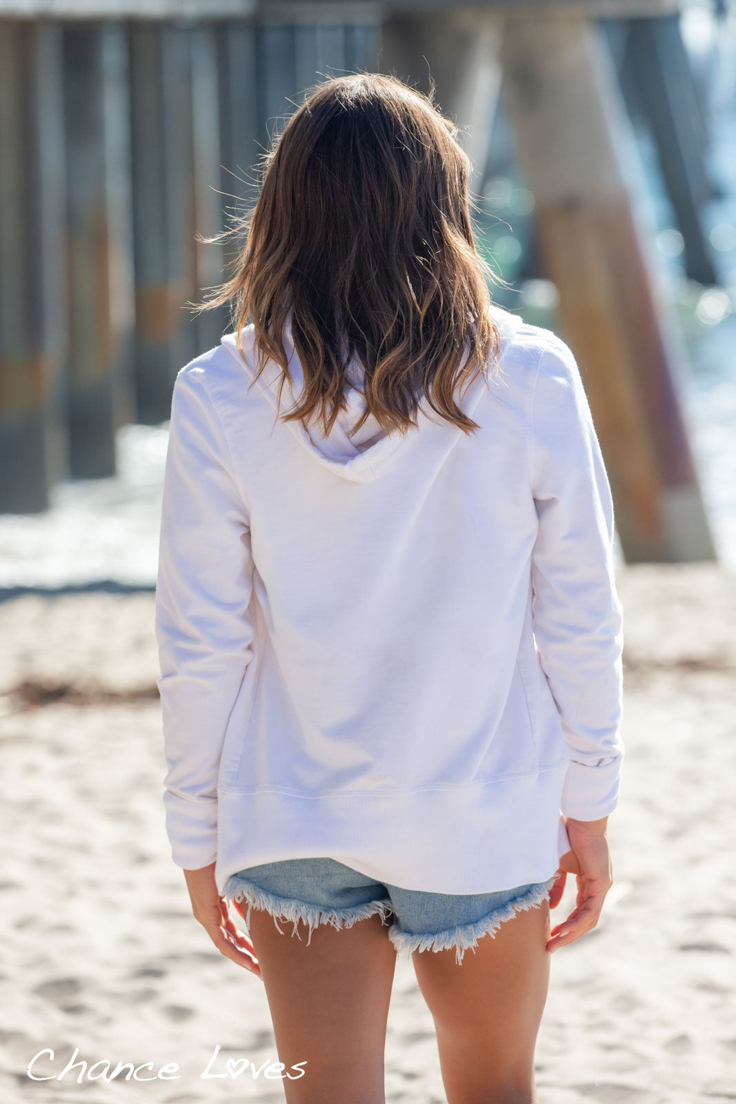 White Zip Up Hoodie