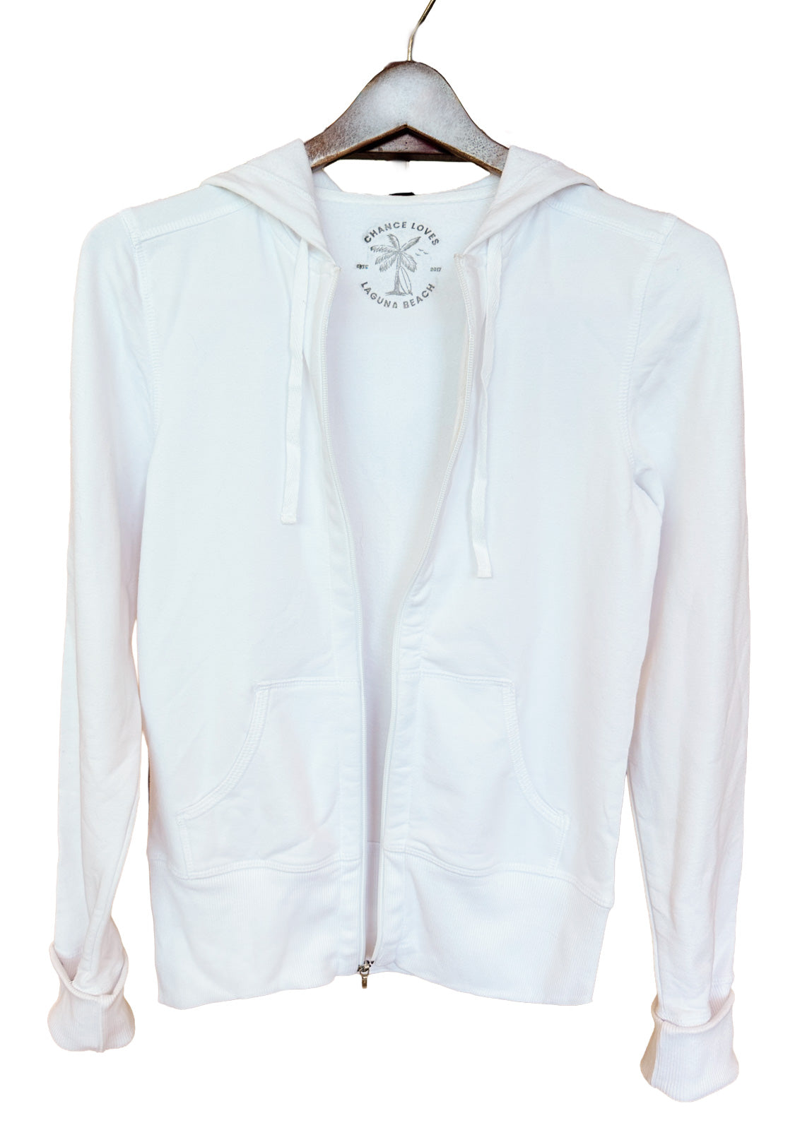 White Zip Up Hoodie