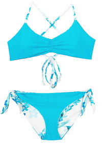Chance Loves 2-Piece Swimsuit | Girls Juniors | Reversible | Blue White