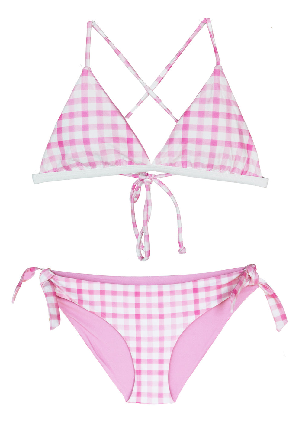 Girls Seaside Gingham Tri Set