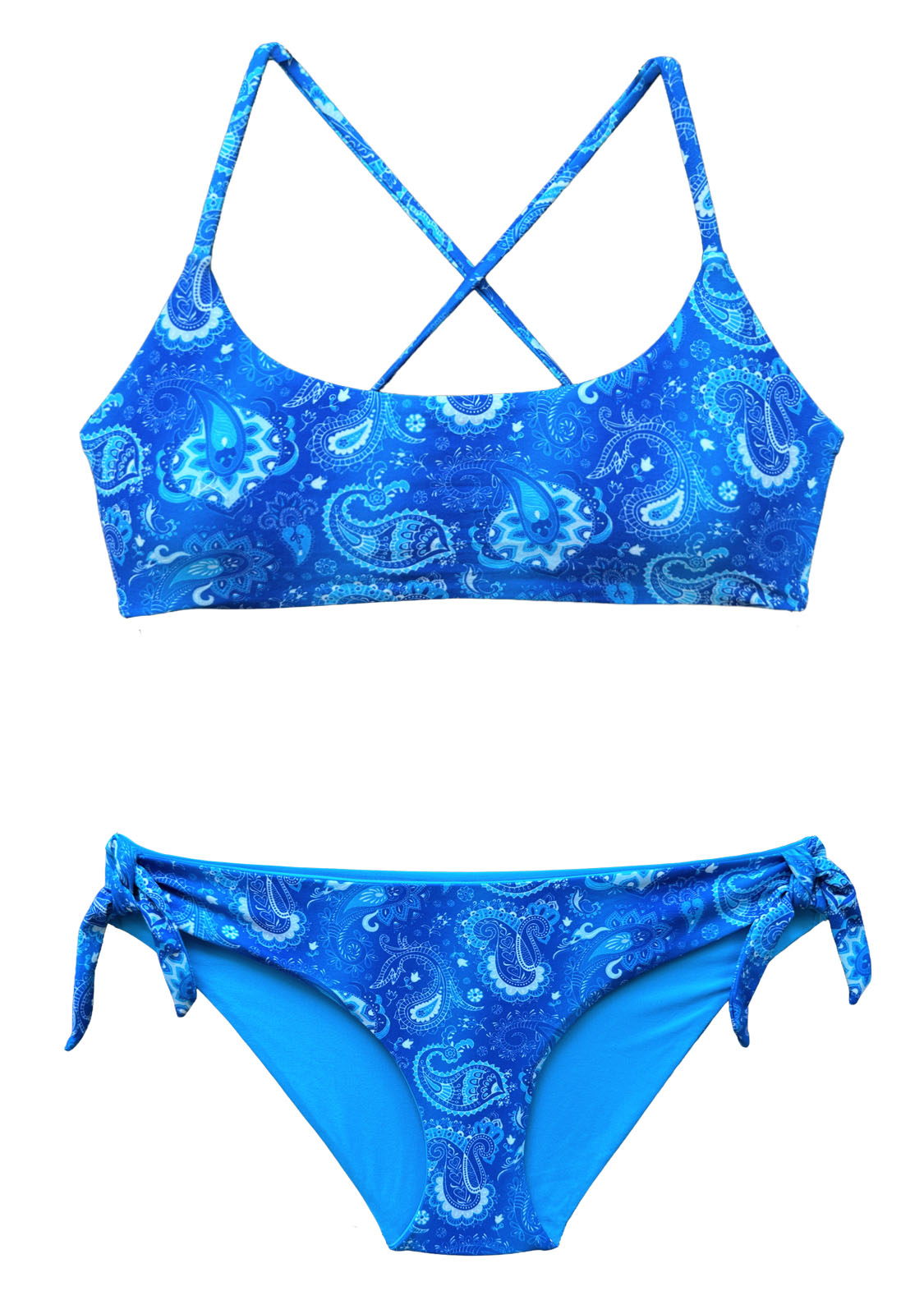 Paisley Blue | Reversible | Scoop Style | 2-Piece