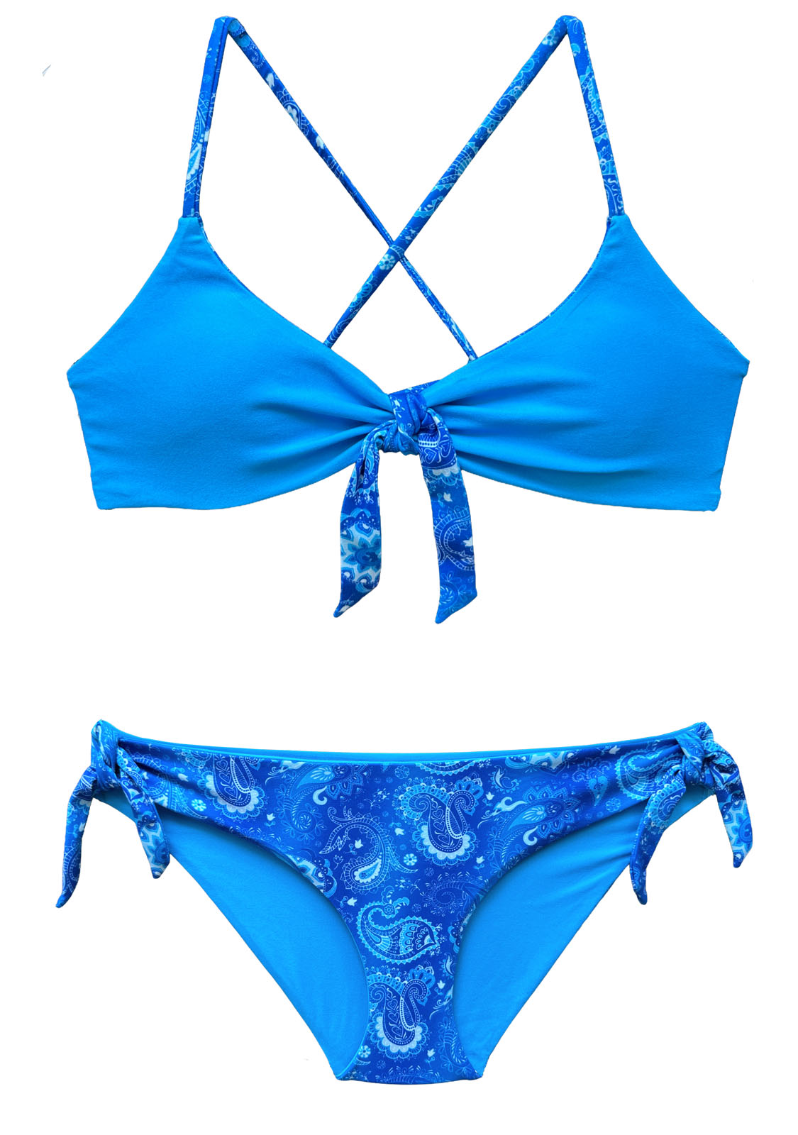 Paisley Blue | Reversible | Scoop Style | 2-Piece