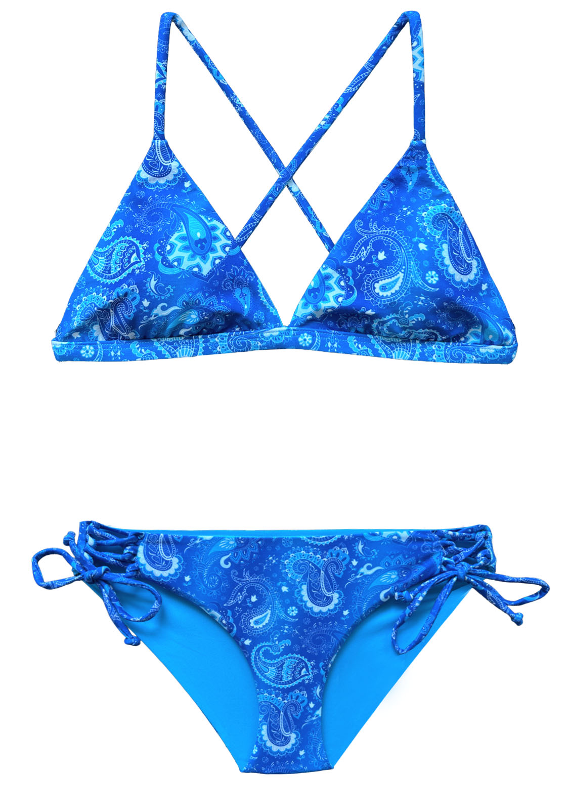 Paisley Blue | Reversible | Triangle Style | 2-Piece
