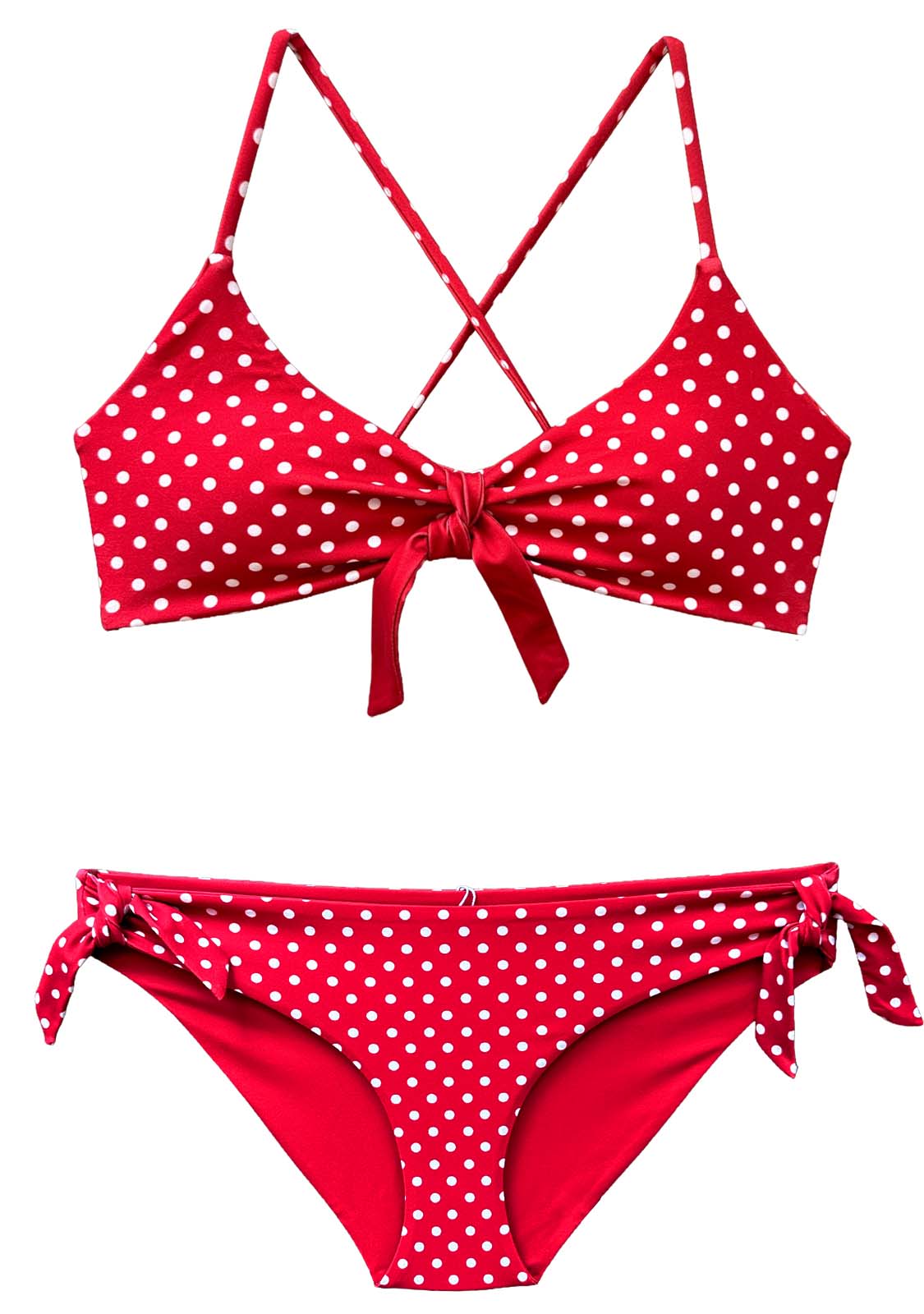 POLKA RED | 2-Piece Scoop Style | Reversible