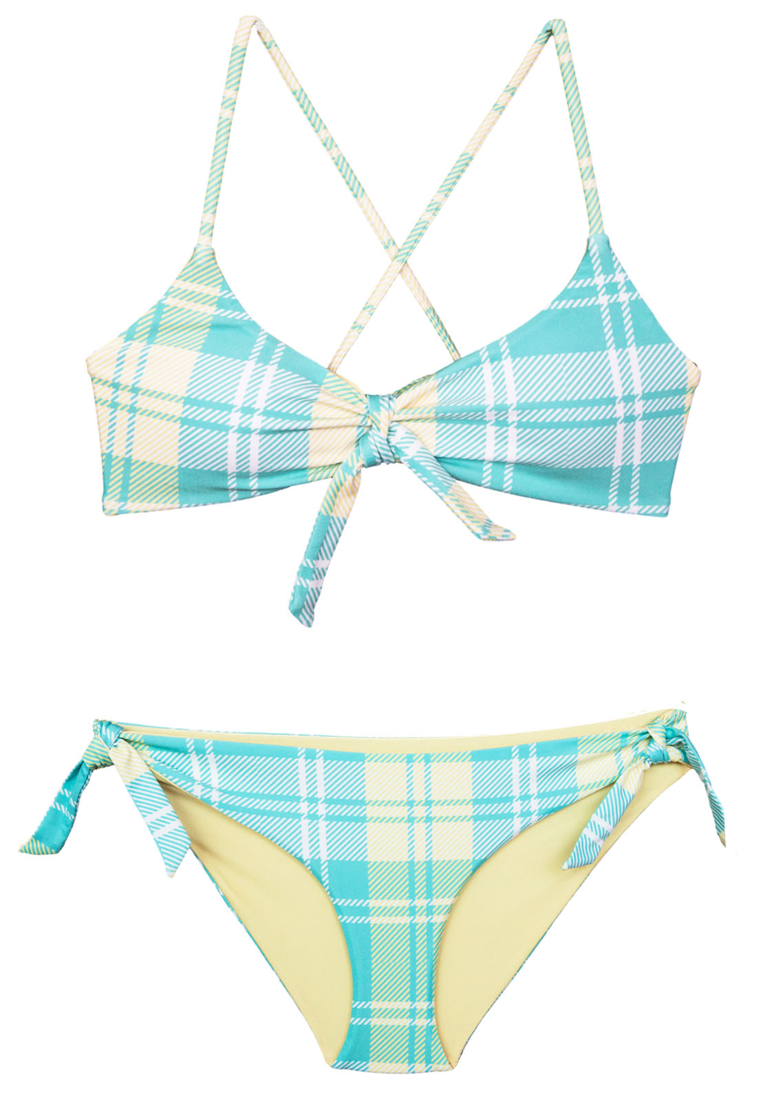 Chance Loves | two-piece swimsuit | Plaid green yellow Chance Loves | two-piece swimsuit | Plaid green yellow