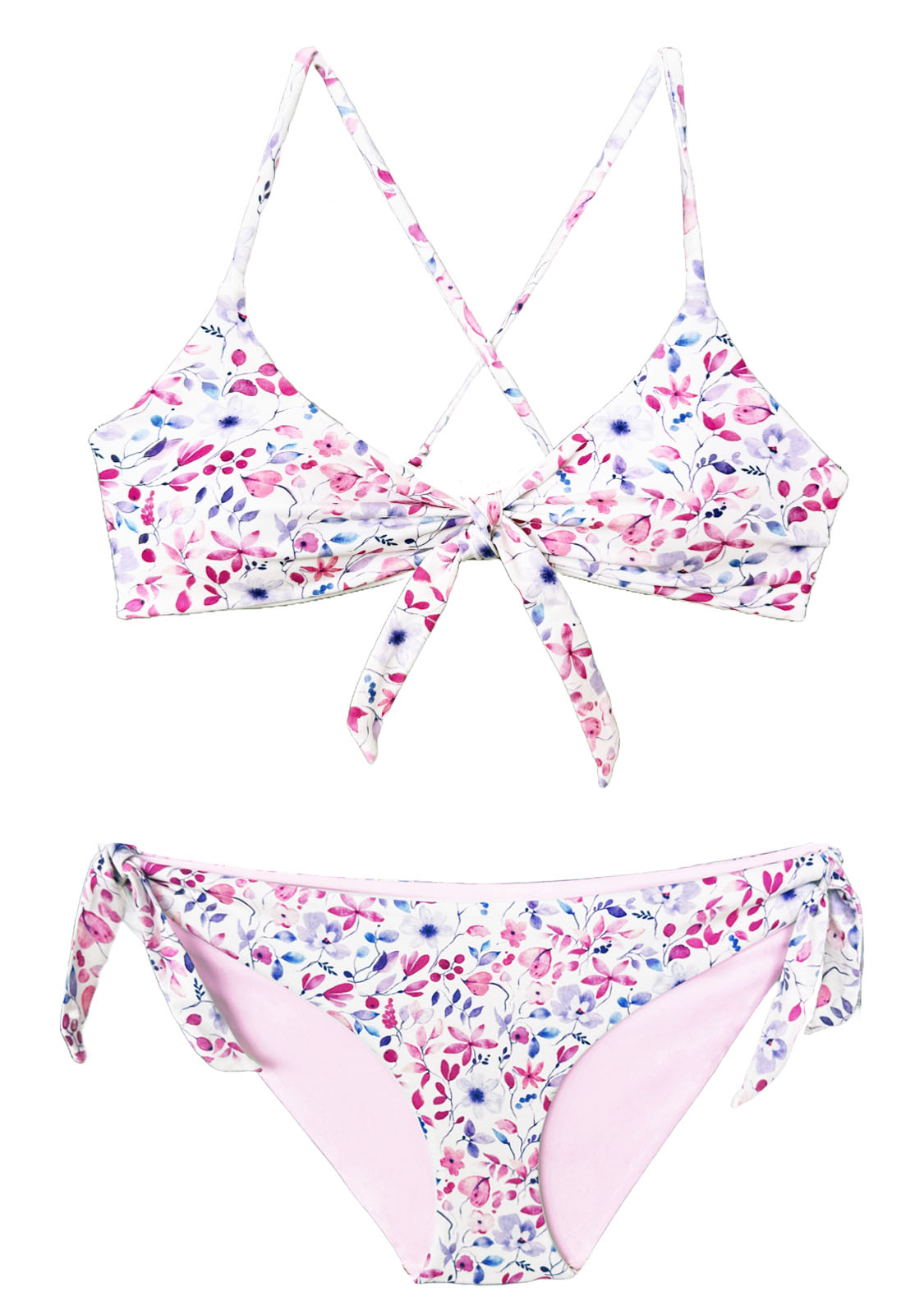 Chance Loves | Reversible Floral pink purple white 2-Piece