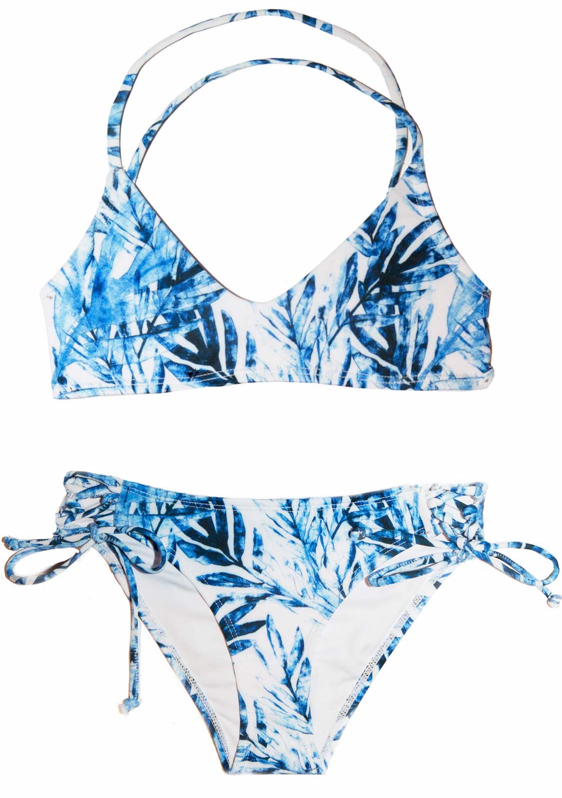 Blue Tropical Junior Girls 2-Piece Bikini