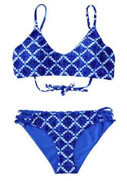 HALONG BAY - 2 PIECE SET Scoop Top & Tri-Band Bottoms - REVERSIBLE