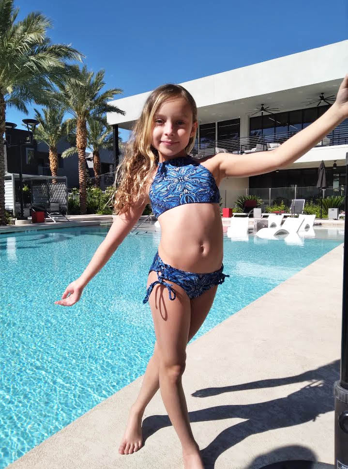 Indigo Azul - Blue 2 PIECE Bikini SET for Girls 8 and 10