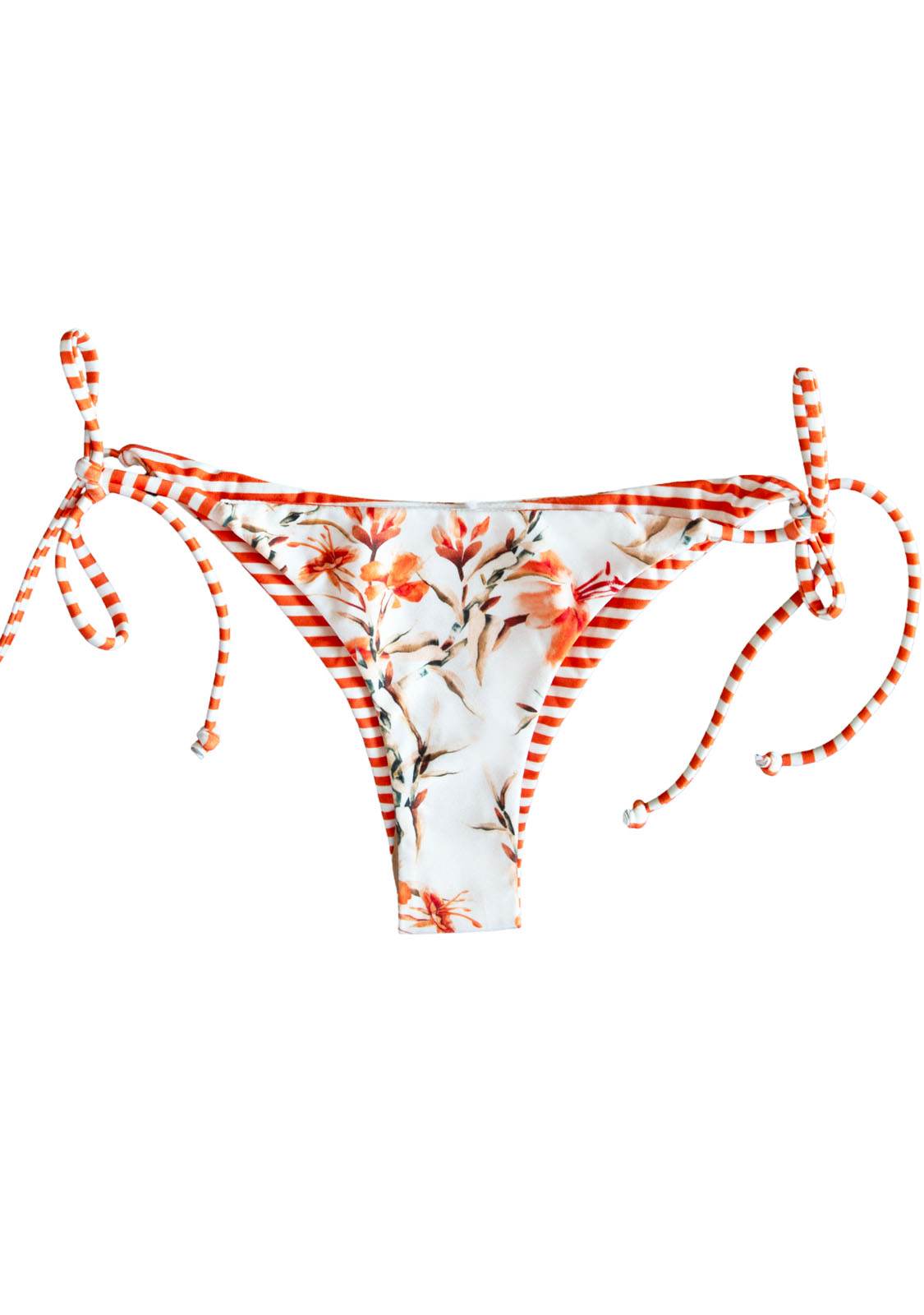 Cheeky Bottoms Reversible Orange Floral white stripe for Women and Teen Girls