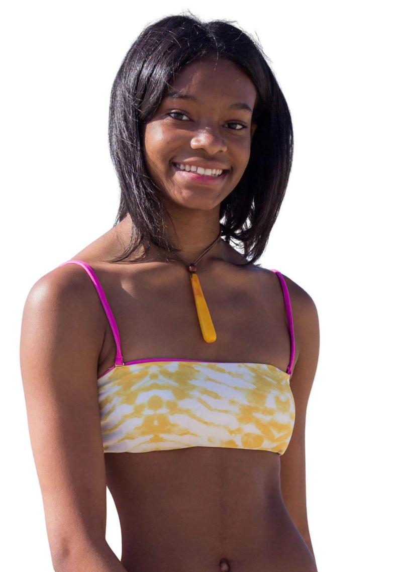 - BANDEAU TOP Reversible Pink White Tie Dye Sustainable – Chance Loves