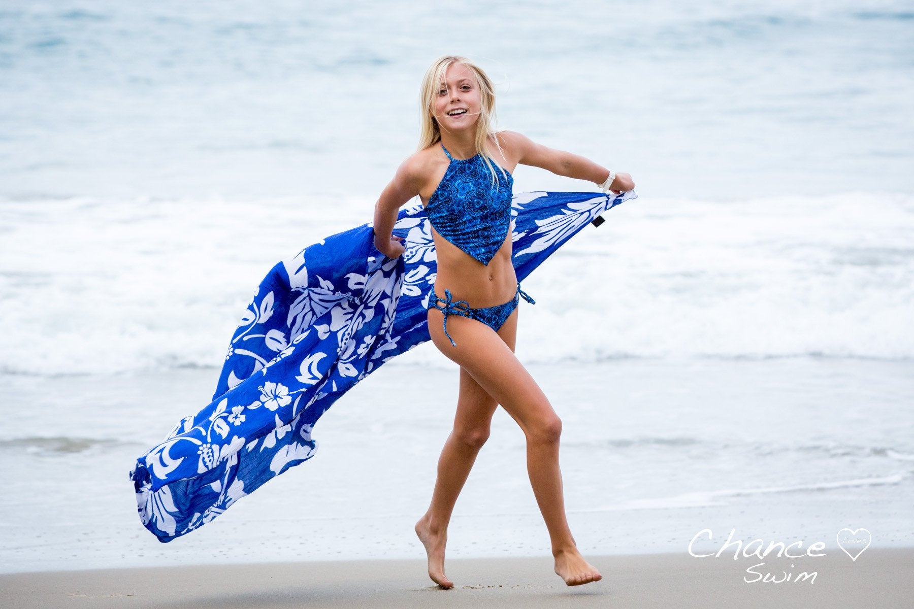 Age Appropriate Bikini "Blue Currents" Tween Girl Tankini Set - Chance Loves Swimwear