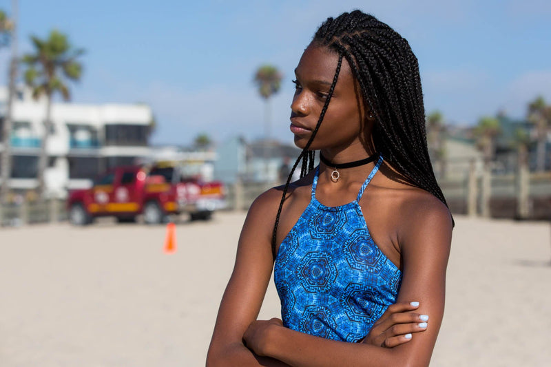 Teen Girl in Venice Beach in her Two Piece Tank Swimsuit by Chance Loves