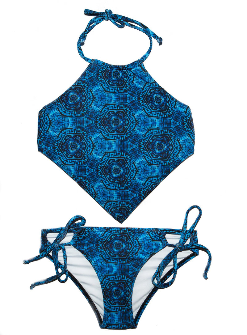 Blue Currents Tween Girl Tankini Set - Chance Loves Swimwear