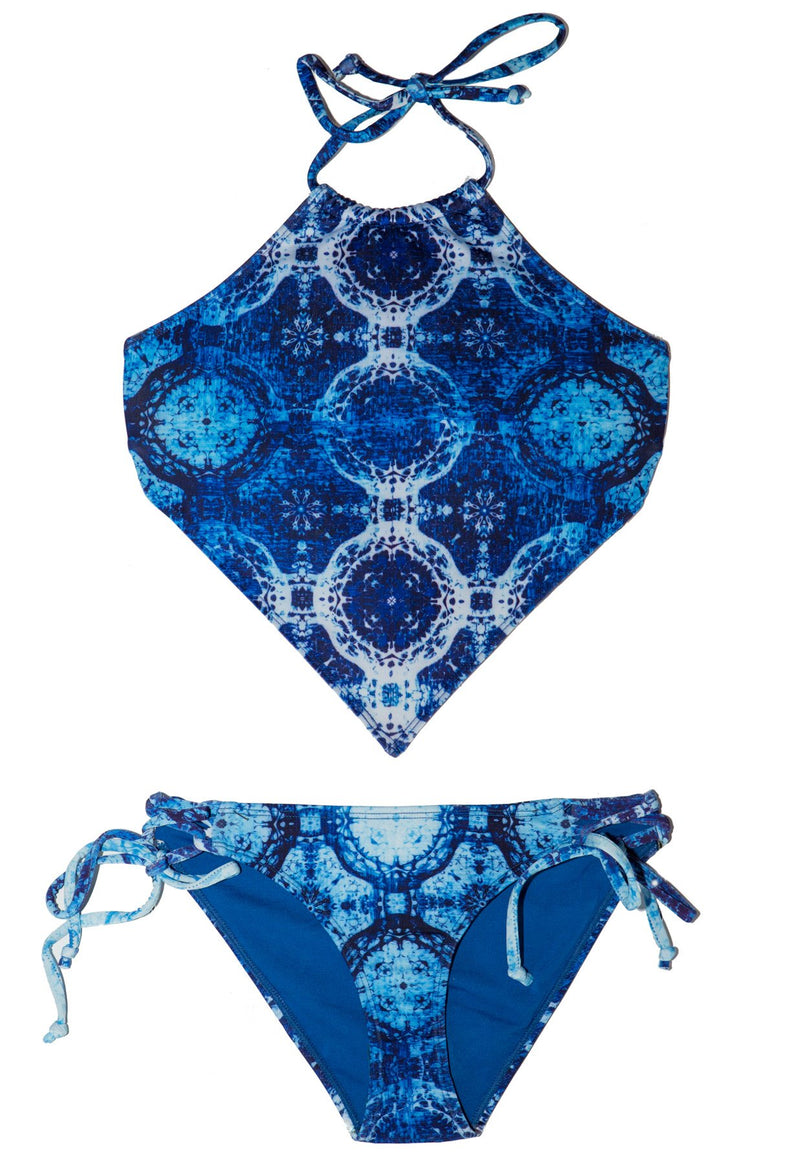 Blue Lagoon Tankini with Handkerchief Style Top - Chance Loves Swimwear