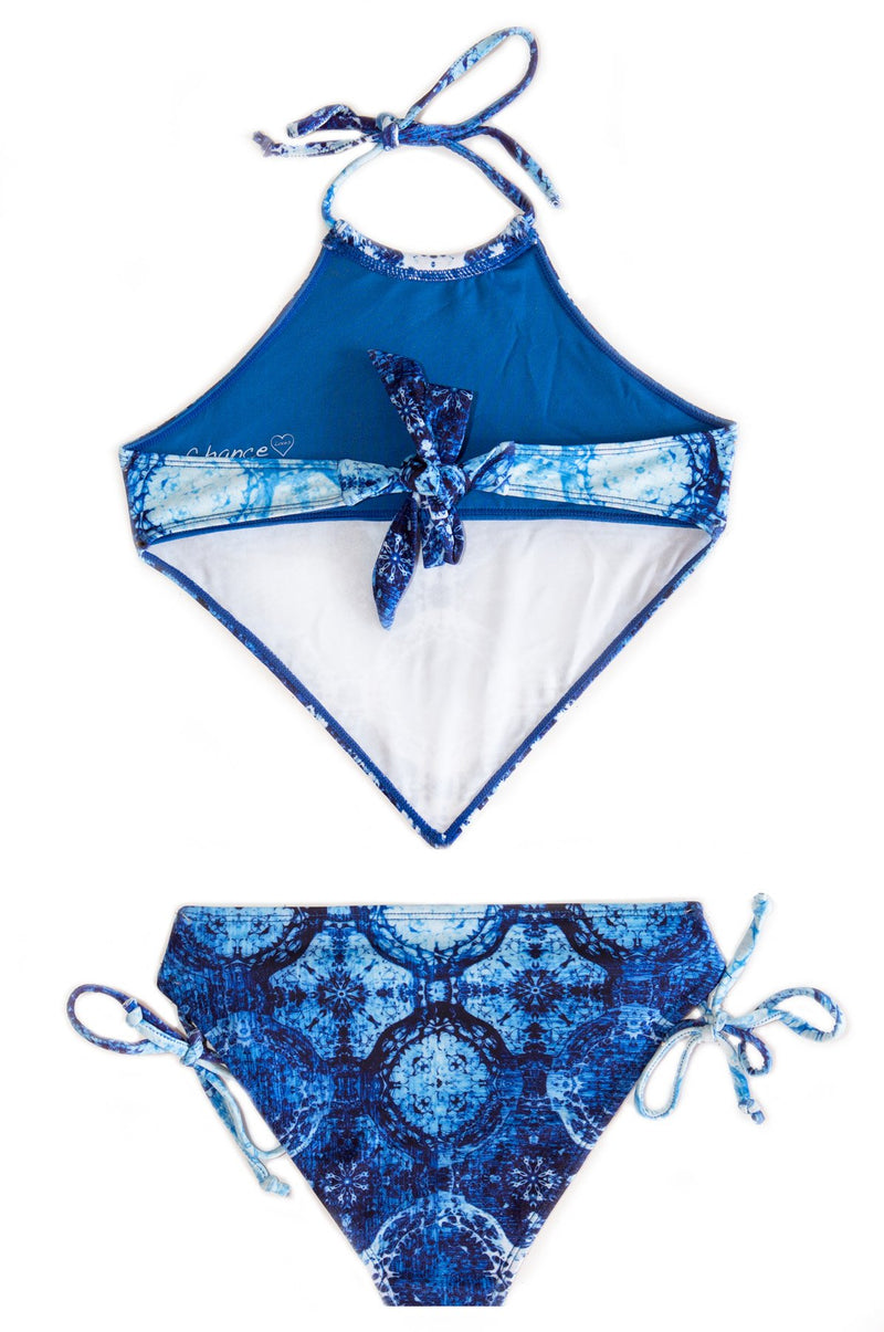 Blue Lagoon Tankini with Handkerchief Style Top - Chance Loves Swimwear