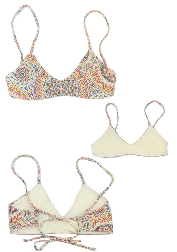 Two sided Reversible Bralette Swim Top, High Quality and beautiful Earthtone Colors.