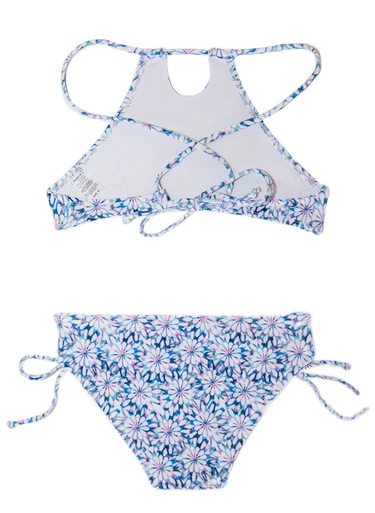 Daisy Blue Girls Bikini Set with Halter Top - Chance Loves Swimwear