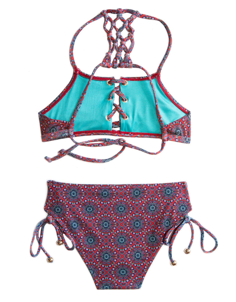 Product Shot of the Red Gypset Cool TWO PIECE Bikini made by Chance Loves Swimwear