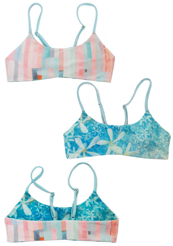 Two sides to this beautiful Bikini Top, made by Tween and Teen Brand "Chance Loves Swimwear".