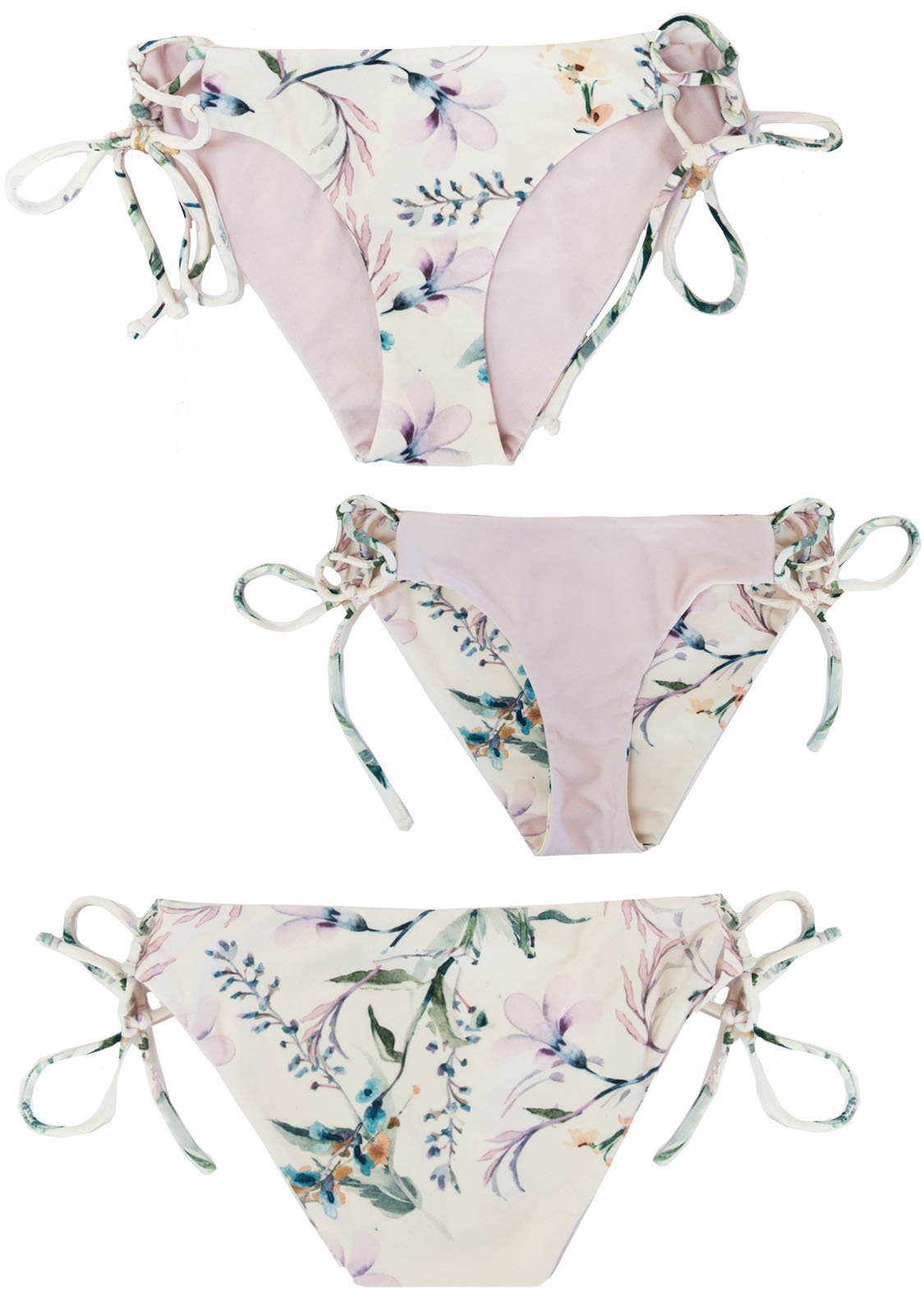 Reversible High Quality Floral Bikini Bottoms with side ties.
