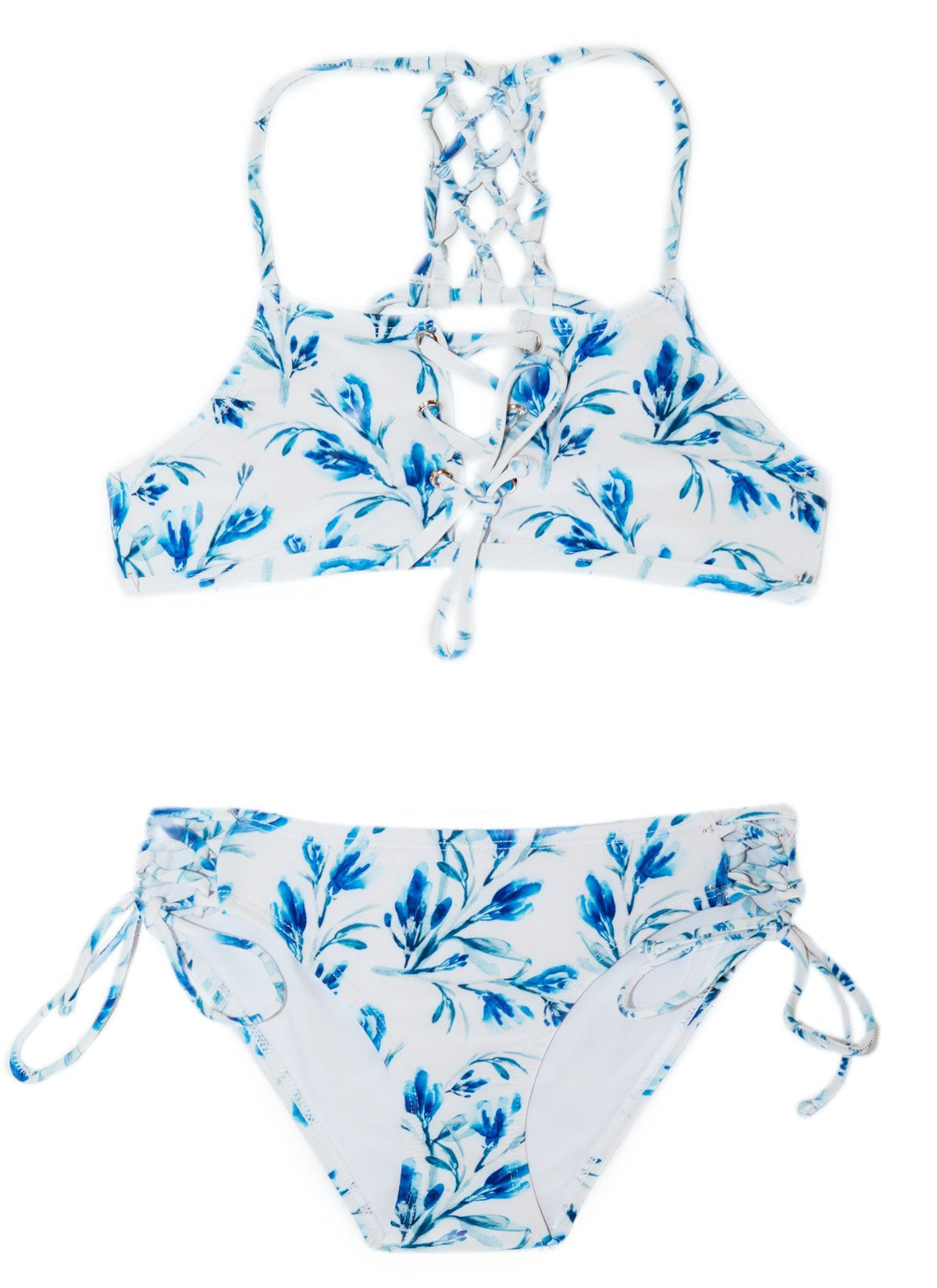 Chance Loves | 2-PIECE Blue White | Floral Girls Bikini | Perfect Gift