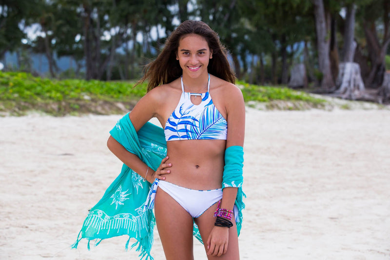 Reversible Two Piece Bikini Set with Halter Top in Oahu Hawaii - Chance Loves Swimwear
