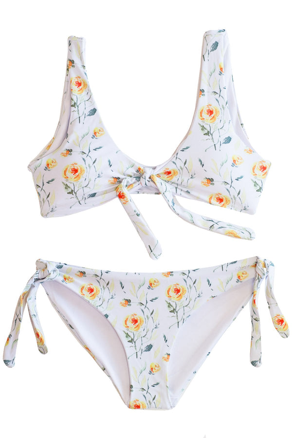 Swimwear Tween-Teen-Junior Girls 2-Piece Floral Bikini Yellow white