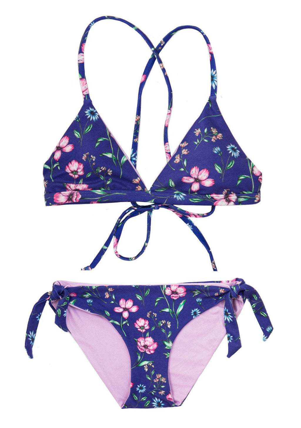  Chance Loves Girls 2 Piece Swimsuit Tweens and Teens Padded  with Floral Design Purple : Clothing, Shoes & Jewelry